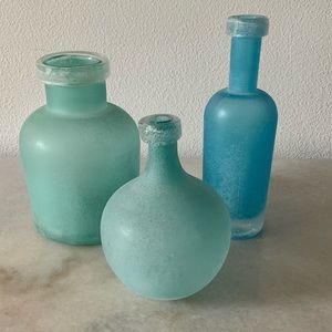 West Elm - Set of 3 Frosted Seaglass Vases